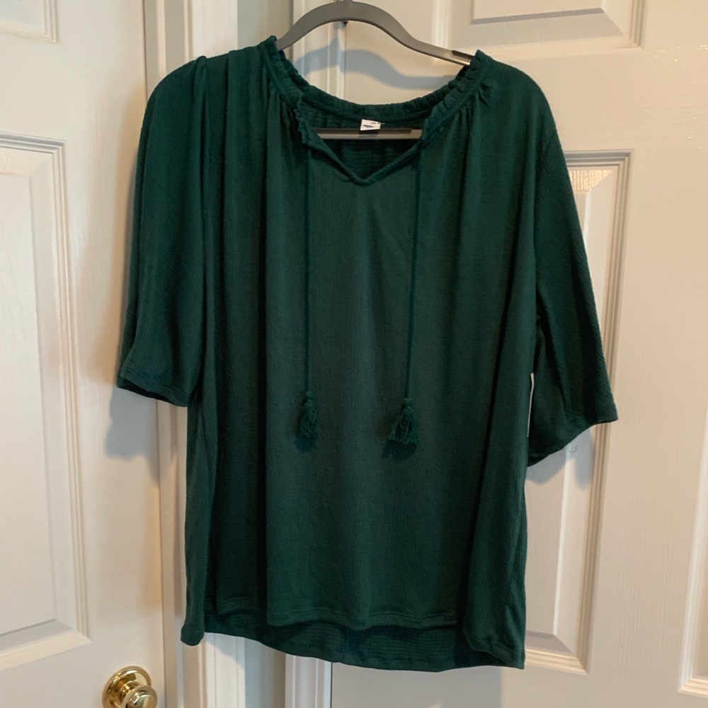 NWT old navy forest green blouse